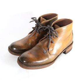 MOTO | Hand Dyed Leather Chukka Boots "Brown" (Size 2)