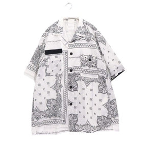 sacai 19SS | Bandana Print S/S Shirt "White/Black" (19-01912M)