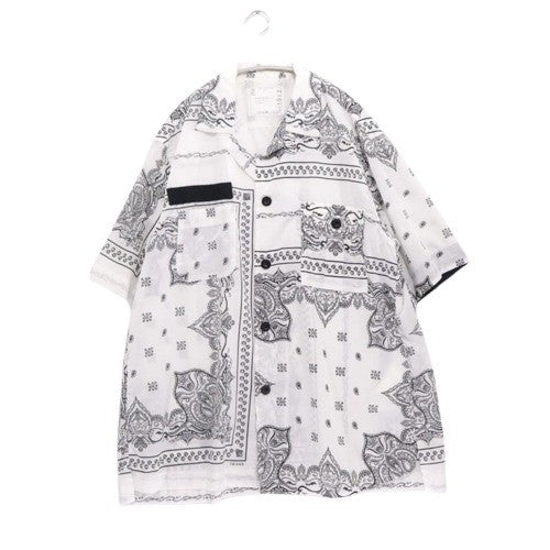 sacai 19SS | Bandana Print S/S Shirt "White/Black" (19-01912M)