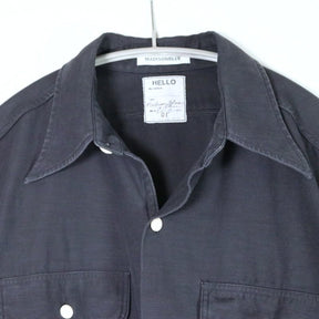 MADISONBLUE 19AW | HAMPTON Back Satin Shirt "Navy / Pearl Button" (MB194-5051PL)