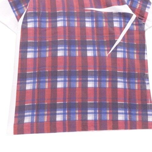 COMME des GARÇONS SHIRT 25SS | Tartan Check Print T-Shirt "White/Red/Blue" (FO-T003)