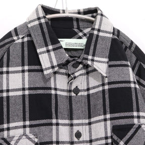 OFF-WHITE 18AW | Back Print Flannel Check Shirt "White/Black" (OMGA060E18A27010)
