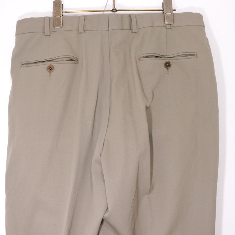 00s Vintage Brooks Brothers | 2-Tuck Wool Serge Trousers "Olive" (Double Hem)