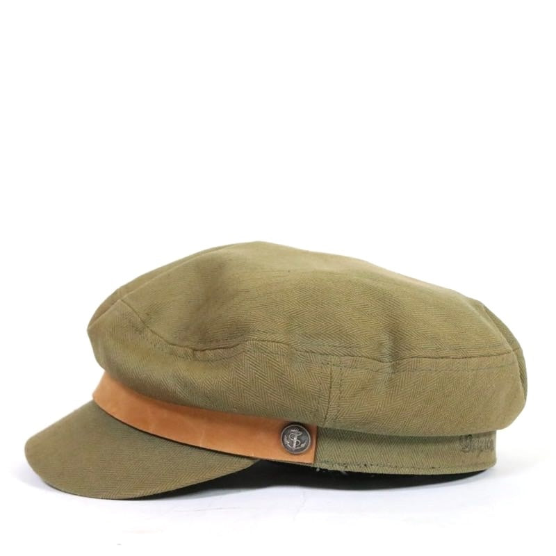 Brixton | Fiddler Cap "Olive Herringbone/Brown Band"