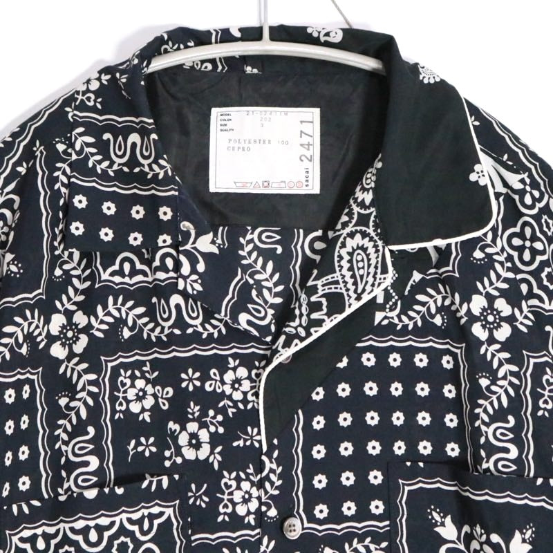 sacai × Reyn Spooner 21SS | Archive Print Mix Shirt "Navy" (21-02471M)